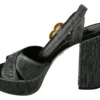 Dolce & Gabbana Women's Chic Gray Ankle Strap Heels with Gold Accents