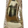 Philipp Plein Women's Elegant Beige Leather Heeled Pumps with Rhinestones