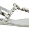 Dolce & Gabbana Women's Crystal Embellished Silver Leather Sandals
