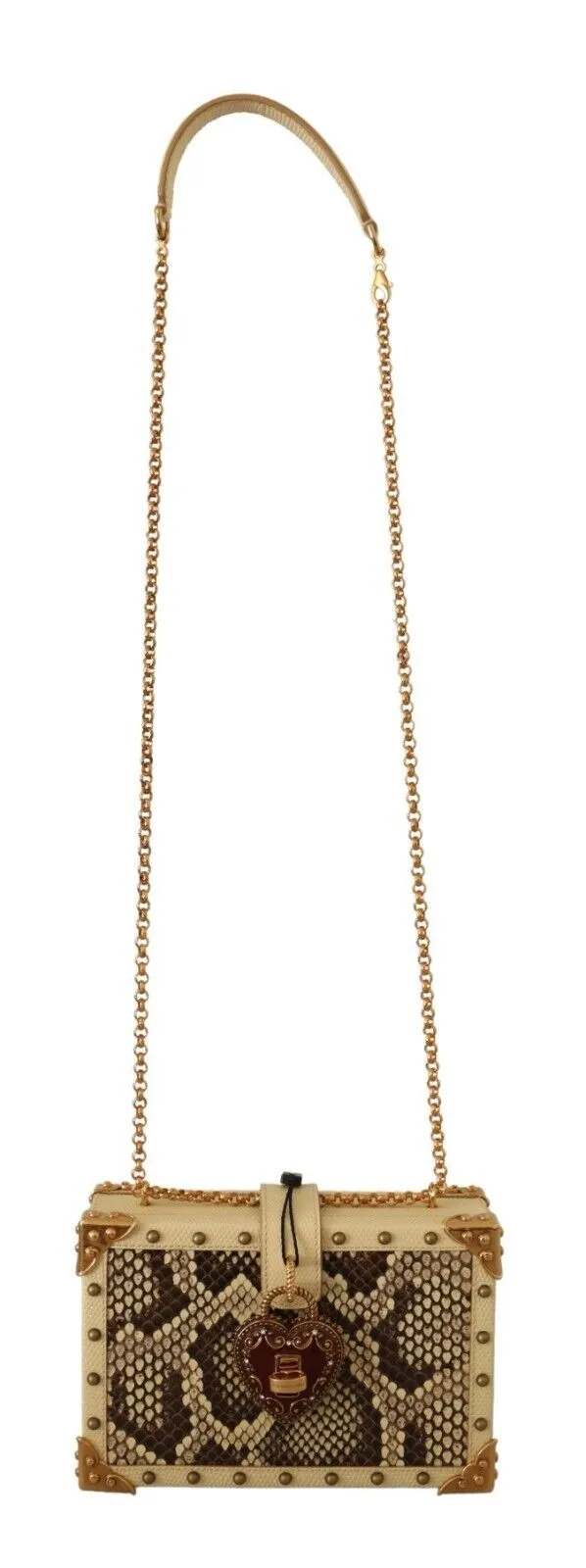 Dolce & Gabbana Women's Chic Yellow Box Clutch with Heart Twist