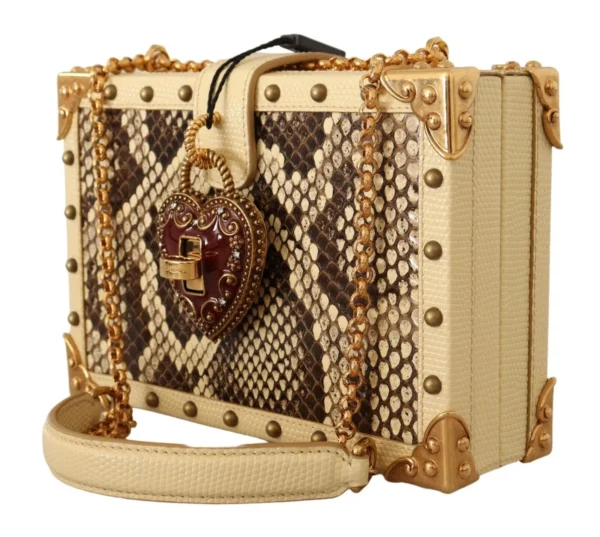 Dolce & Gabbana Women's Chic Yellow Box Clutch with Heart Twist