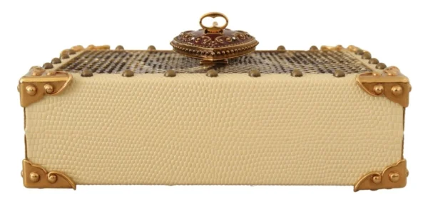 Dolce & Gabbana Women's Chic Yellow Box Clutch with Heart Twist