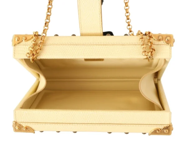 Dolce & Gabbana Women's Chic Yellow Box Clutch with Heart Twist