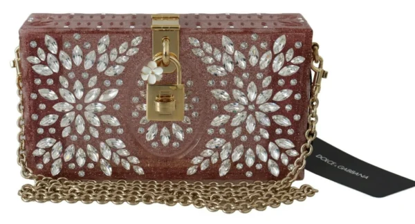 Dolce & Gabbana Women's Elegant Crystal-Studded Pink Box Bag