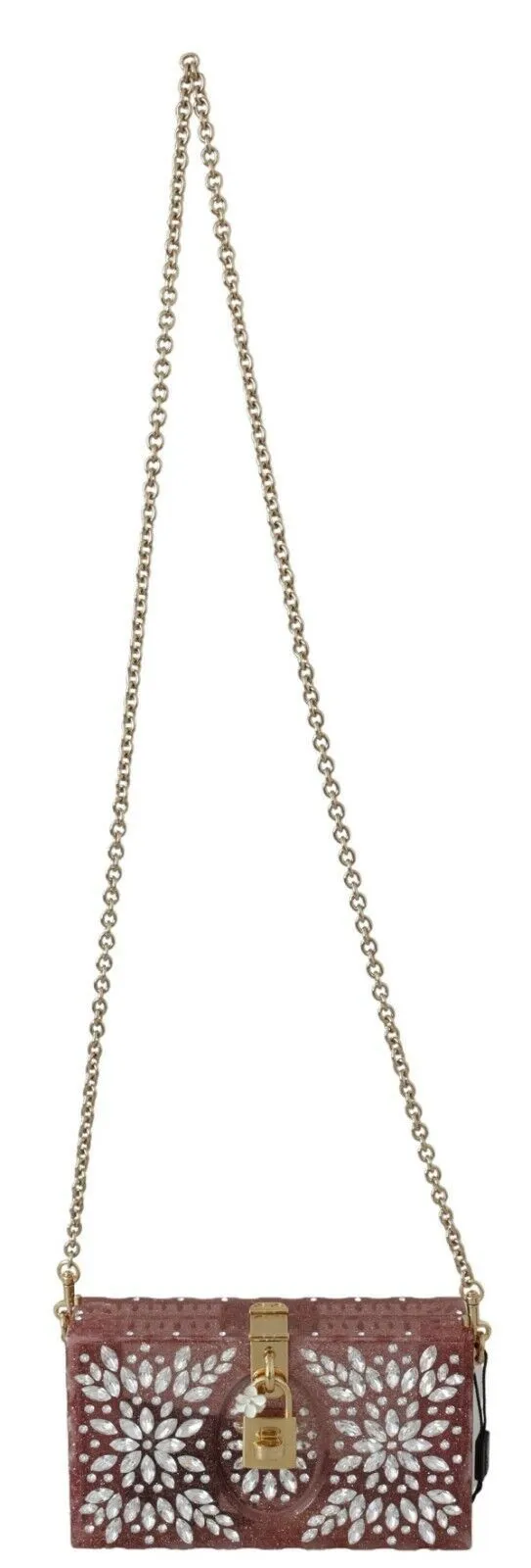 Dolce & Gabbana Women's Elegant Crystal-Studded Pink Box Bag