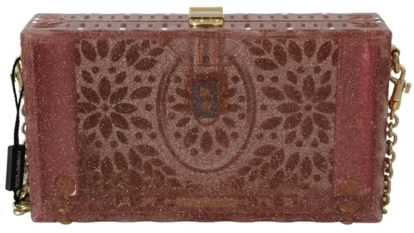 Dolce & Gabbana Women's Elegant Crystal-Studded Pink Box Bag