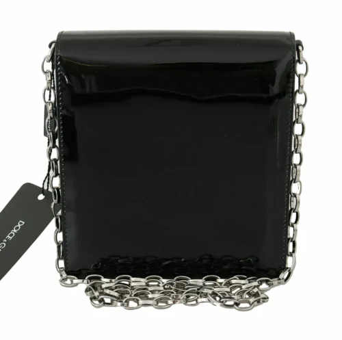 Dolce & Gabbana Women's Chic Patent Leather Clutch with Silver Accents
