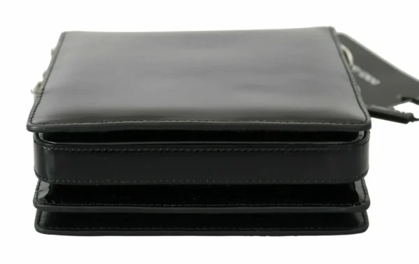 Dolce & Gabbana Women's Chic Patent Leather Clutch with Silver Accents