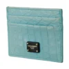 Dolce & Gabbana Women's Exquisite Caiman Leather Card Holder Wallet