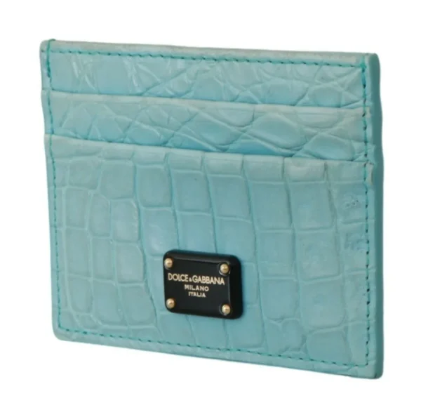 Dolce & Gabbana Women's Exquisite Caiman Leather Card Holder Wallet