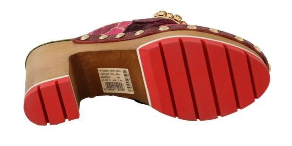 Dolce & Gabbana Women's Elegant Velvet Crystal-Embellished Slides