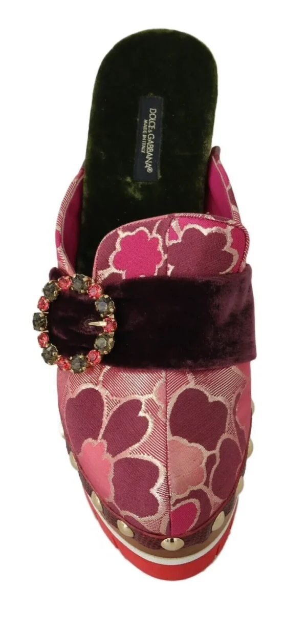 Dolce & Gabbana Women's Elegant Velvet Crystal-Embellished Slides