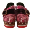 Dolce & Gabbana Women's Elegant Velvet Crystal-Embellished Slides