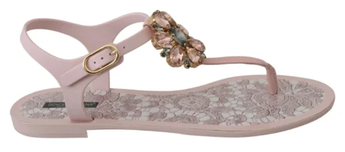 Dolce & Gabbana Women's Elegant Pink Crystal Embellished Sandals