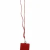 Dolce & Gabbana Women's Red Leather Cardholder with Neck Strap