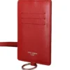 Dolce & Gabbana Women's Red Leather Cardholder with Neck Strap