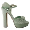 Dolce & Gabbana Women's Elegant Velvet Ankle Strap Sandals