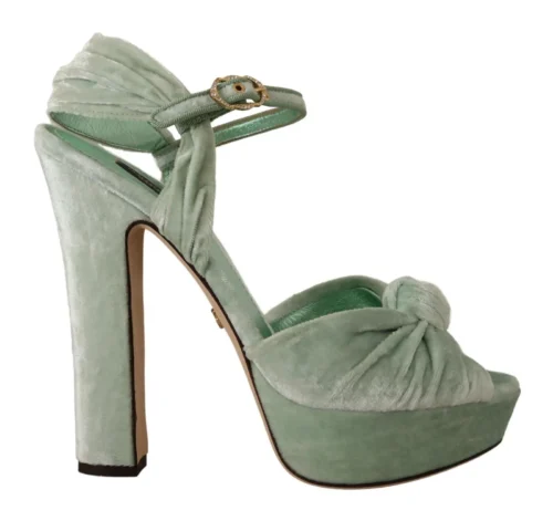 Dolce & Gabbana Women's Elegant Velvet Ankle Strap Sandals