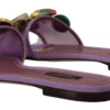 Dolce & Gabbana Women's Elegant Purple Mesh Slide Flats