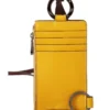Dolce & Gabbana Women's Elegant Yellow Leather Card Holder with Strap
