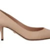 Dolce & Gabbana Women's Elegant Nude Mid-Heel Leather Pumps