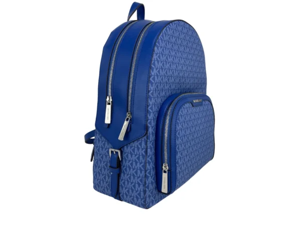 Michael Kors Women's Jaycee Electric Blue Large Zip Pocket Backpack Bookbag Bag