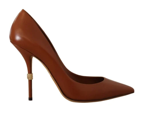 Dolce & Gabbana Women's Brown Leather High Heels Pumps Shoes