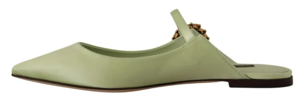 Dolce & Gabbana Women's Emerald Crystal Embellished Leather Slides