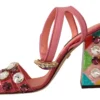 Dolce & Gabbana Women's Elegant Pink Crystal Ankle Strap Heels