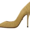Dolce & Gabbana Women's Yellow Tulle Stiletto High Heel Pumps Shoes