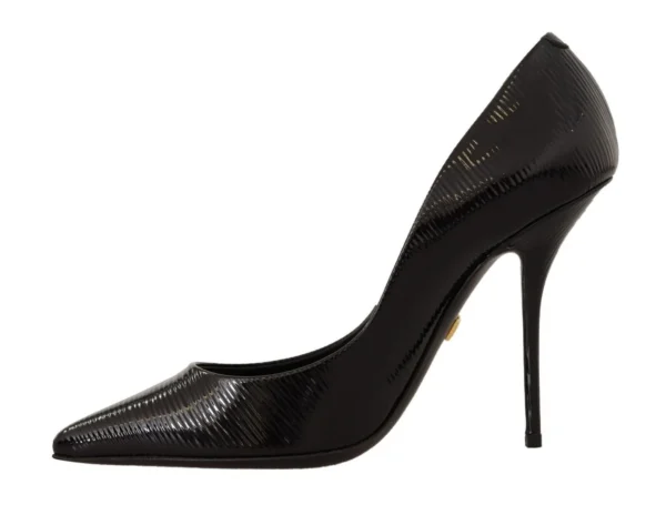Dolce & Gabbana Women's Elegant Black Leather Stiletto Pumps
