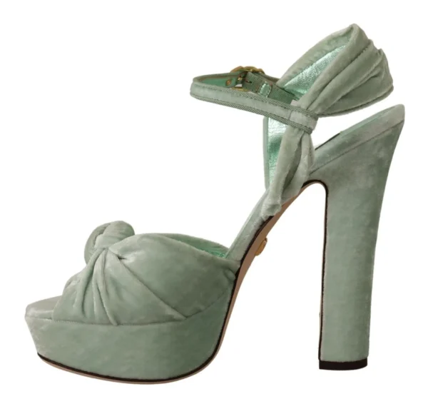 Dolce & Gabbana Women's Elegant Velvet Ankle Strap Sandals