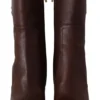Dolce & Gabbana Women's Toffee Leather Mid-Calf Boots with Side Zip