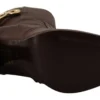 Dolce & Gabbana Women's Toffee Leather Mid-Calf Boots with Side Zip