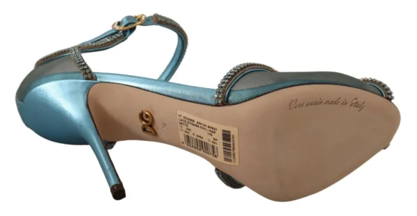 Dolce & Gabbana Women's Elegant Blue Mesh Heel Sandals