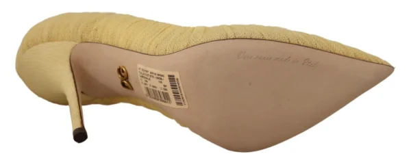 Dolce & Gabbana Women's Yellow Tulle Stiletto High Heel Pumps Shoes