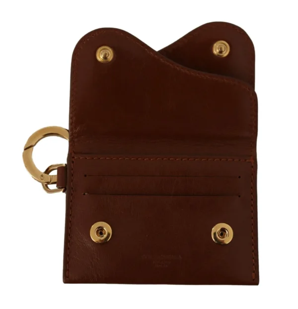 Dolce & Gabbana Women's Elegant Leather Bifold Wallet with Keychain