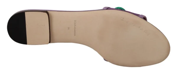 Dolce & Gabbana Women's Elegant Purple Mesh Slide Flats