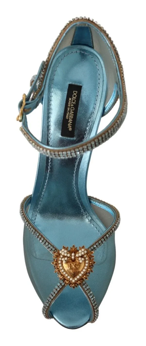 Dolce & Gabbana Women's Elegant Blue Mesh Heel Sandals