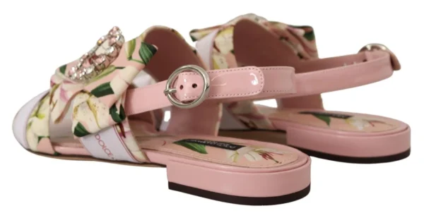 Dolce & Gabbana Women's Floral Crystal-Embellished Silk Slide Flats