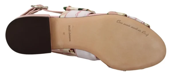 Dolce & Gabbana Women's Floral Crystal-Embellished Silk Slide Flats