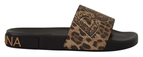 Dolce & Gabbana Women's Elegant Leopard Print Flat Sandals