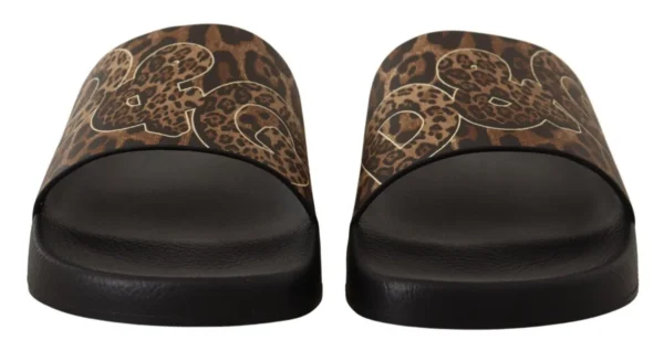 Dolce & Gabbana Women's Elegant Leopard Print Flat Sandals
