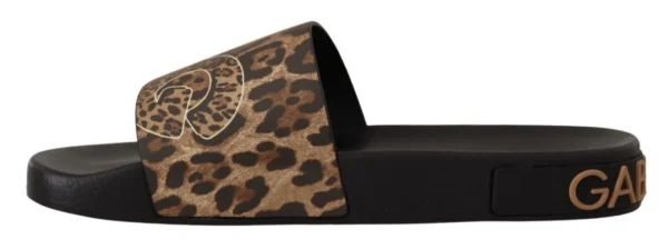 Dolce & Gabbana Women's Elegant Leopard Print Flat Sandals
