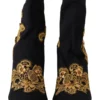 Dolce & Gabbana Women's Elegant Floral Lace Trim Mid Calf Boots