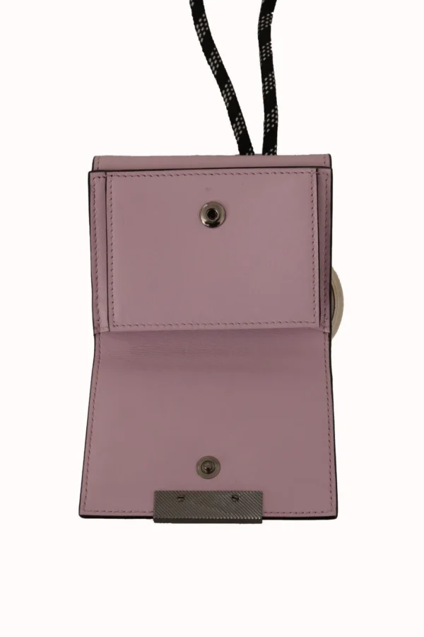 Dolce & Gabbana Women's Elegant Pink Bifold Leather Wallet with Neck Strap