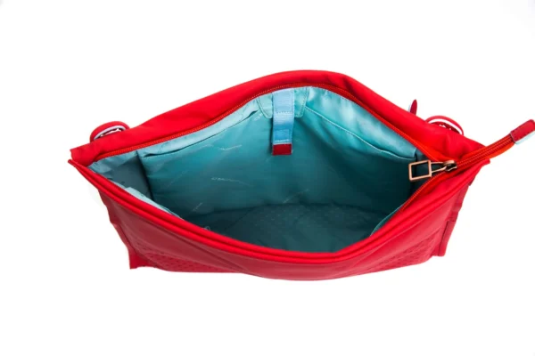 Piquadro Women's Chic Perforated Red Leather Shoulder Bag