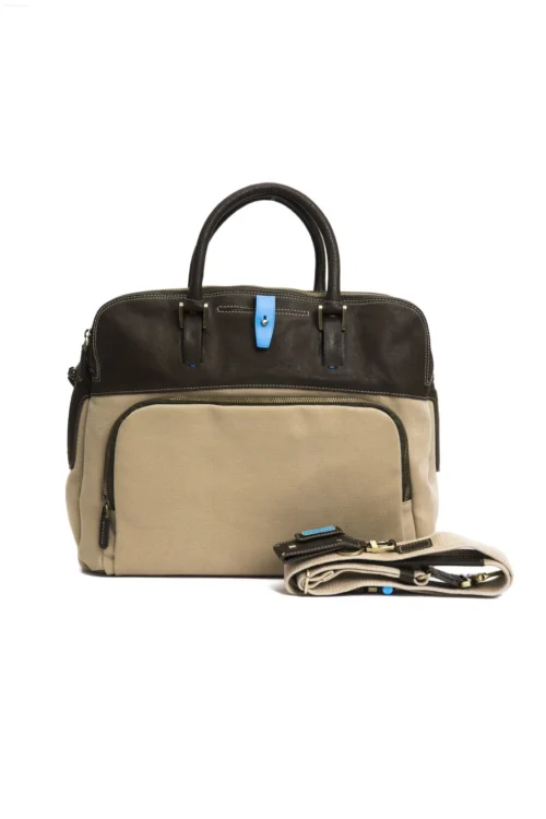 Piquadro Elegant Beige Handbag with Tech Compartments