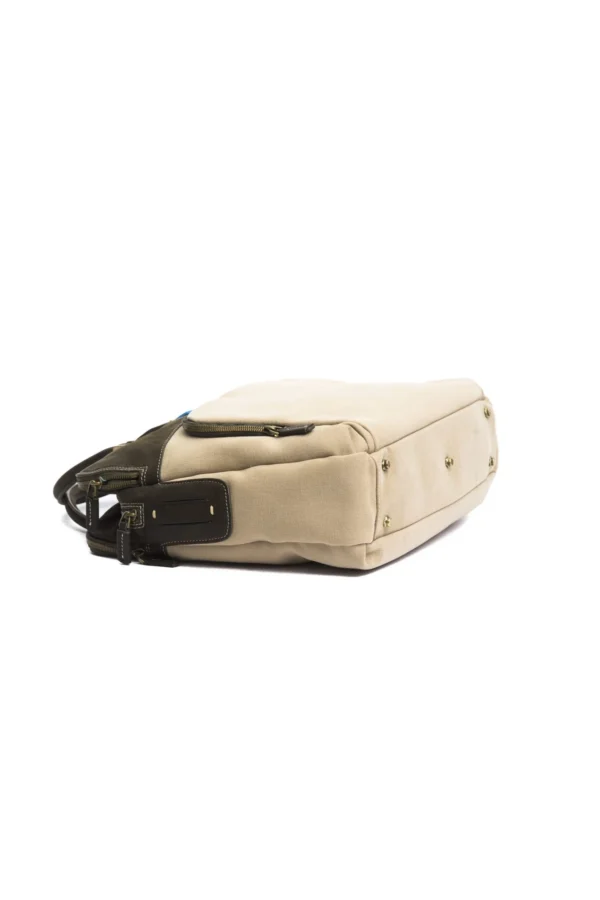 Piquadro Elegant Beige Handbag with Tech Compartments