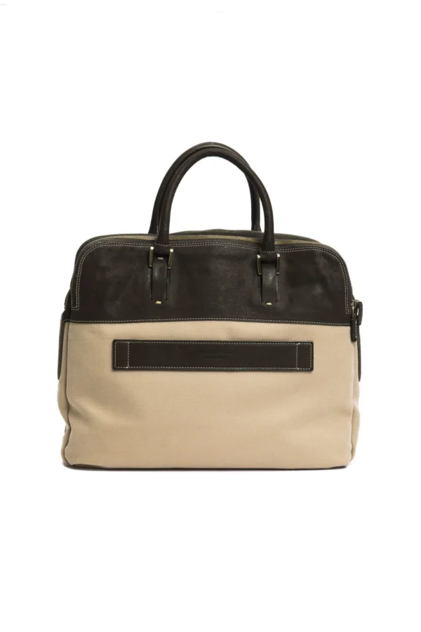 Piquadro Elegant Beige Handbag with Tech Compartments